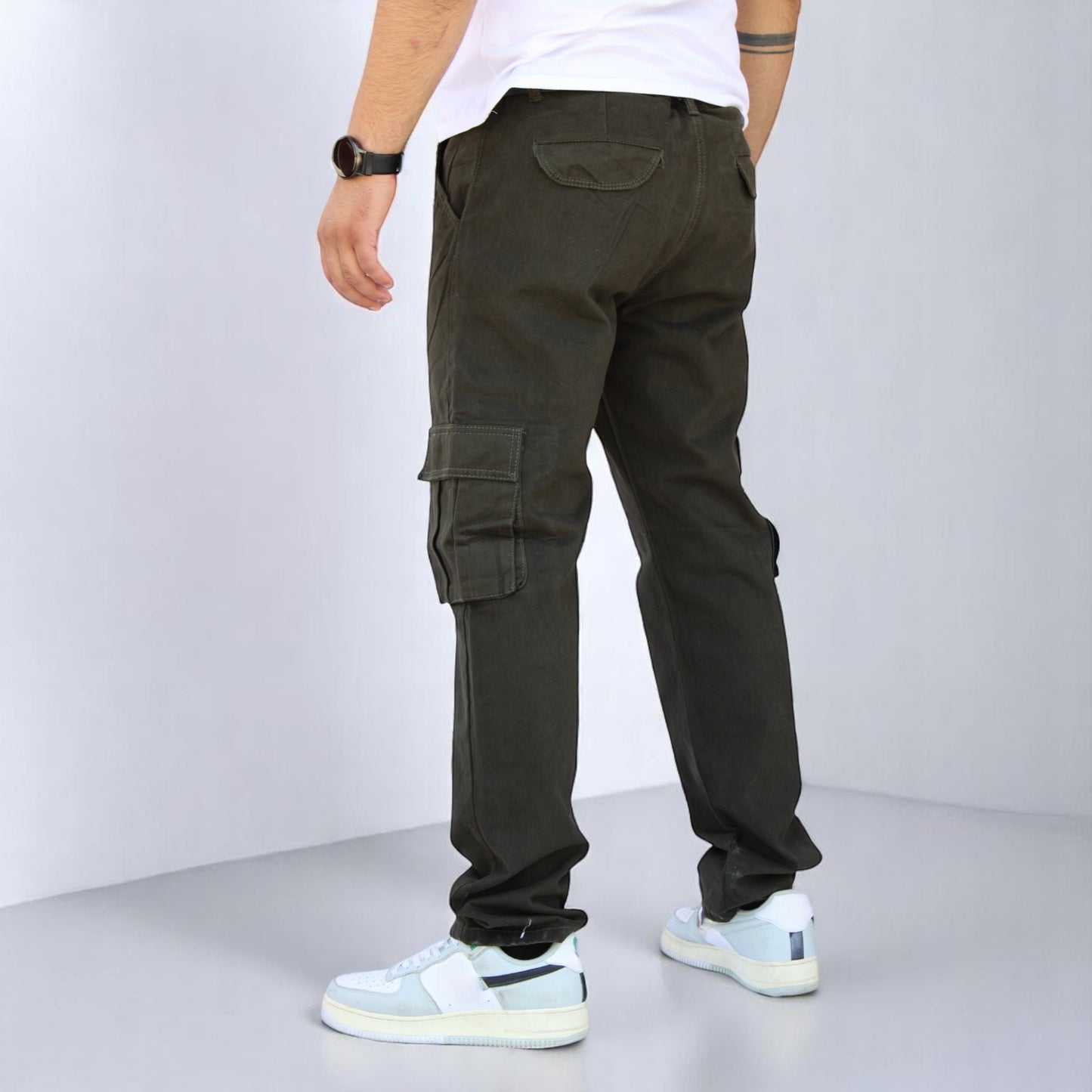 Pantalón Cargo Recto De Gabardina Para Hombre John Silver