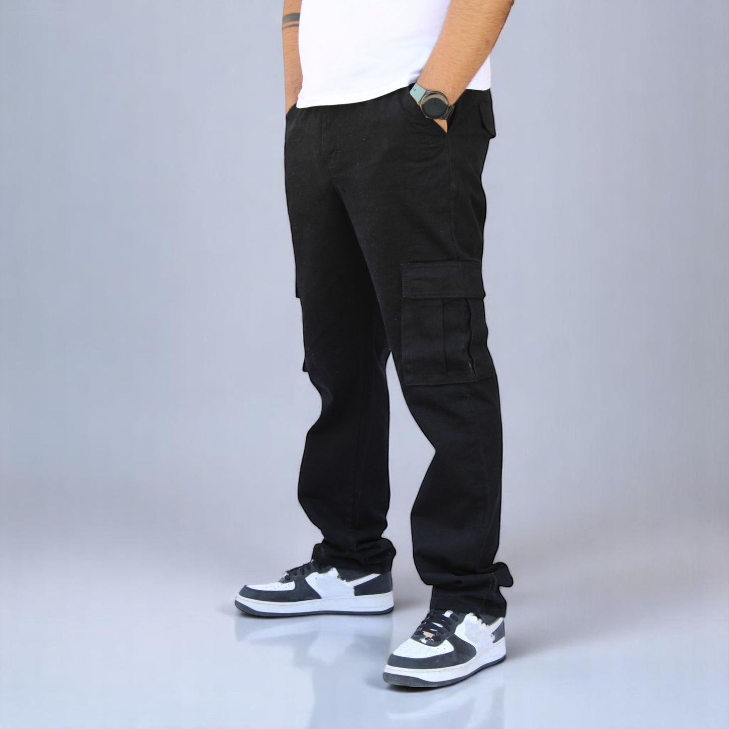 Pantalón Cargo Recto De Gabardina Para Hombre John Silver