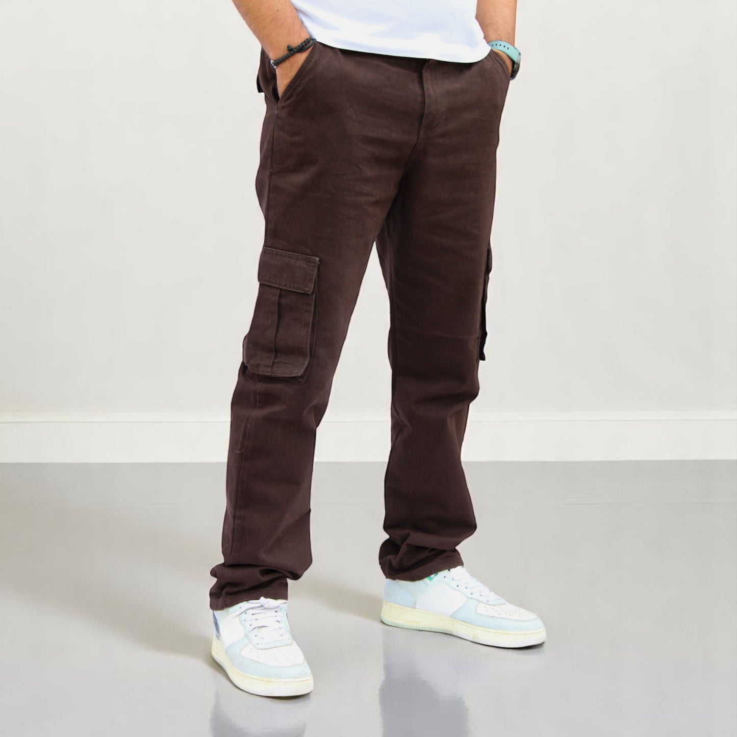 Pantalón Cargo Recto De Gabardina Para Hombre John Silver