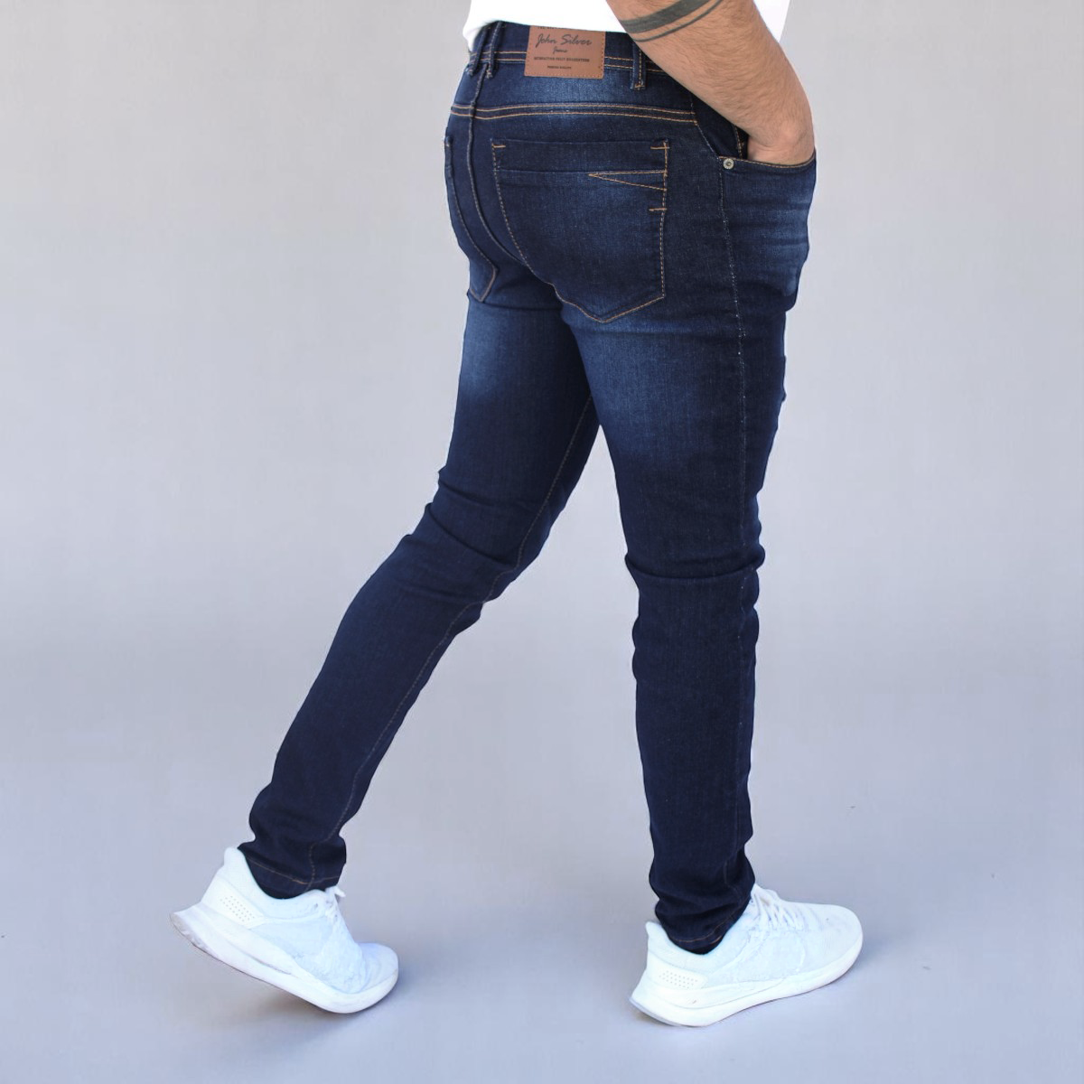 Pantalón Skinny de Mezclilla stretch Para Hombre John Silver