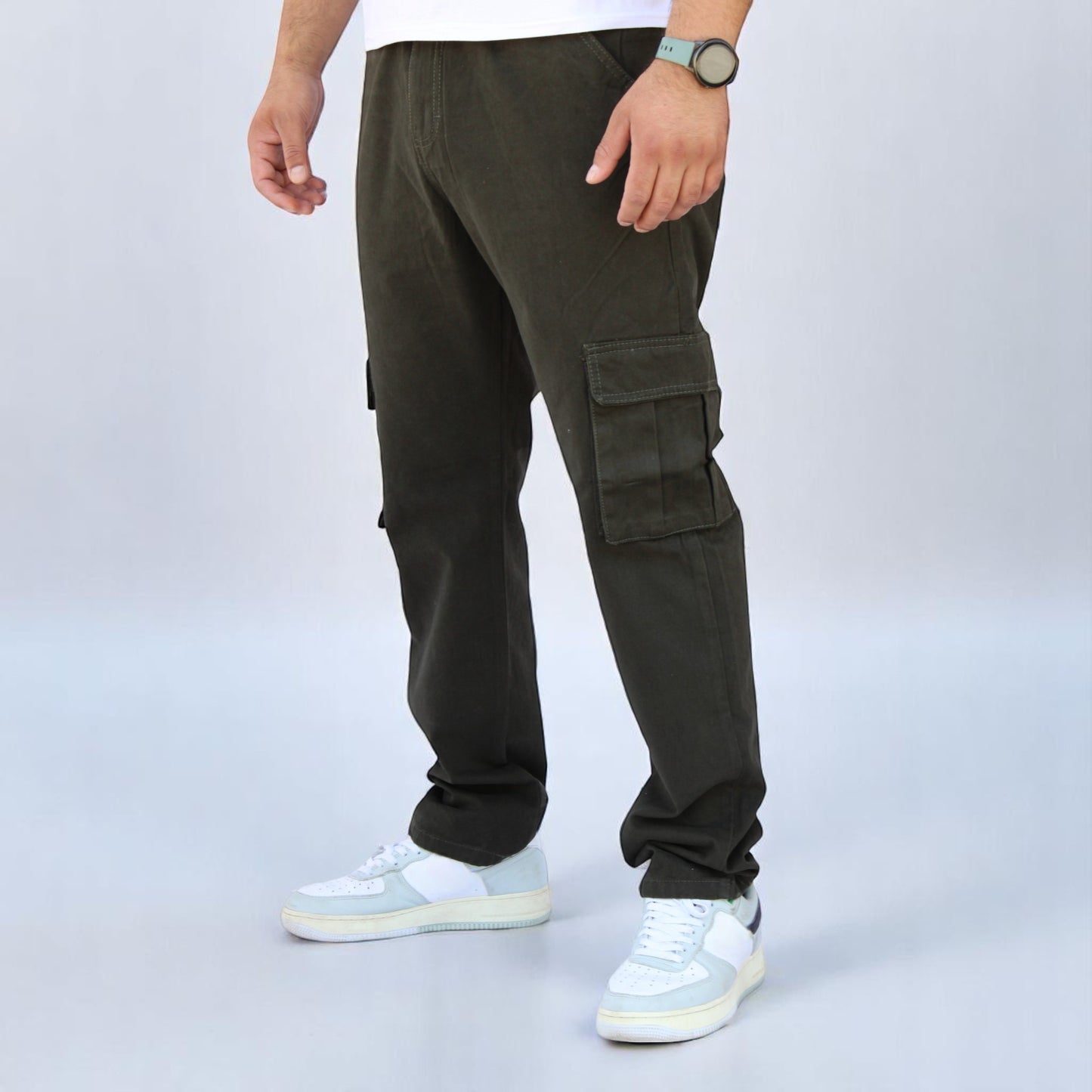 Pantalón Cargo Recto De Gabardina Para Hombre John Silver