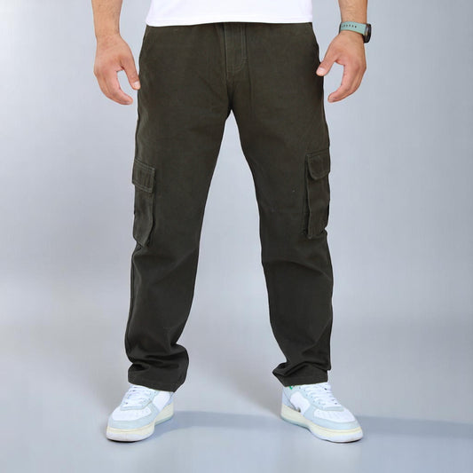Pantalón Cargo Recto De Gabardina Para Hombre John Silver