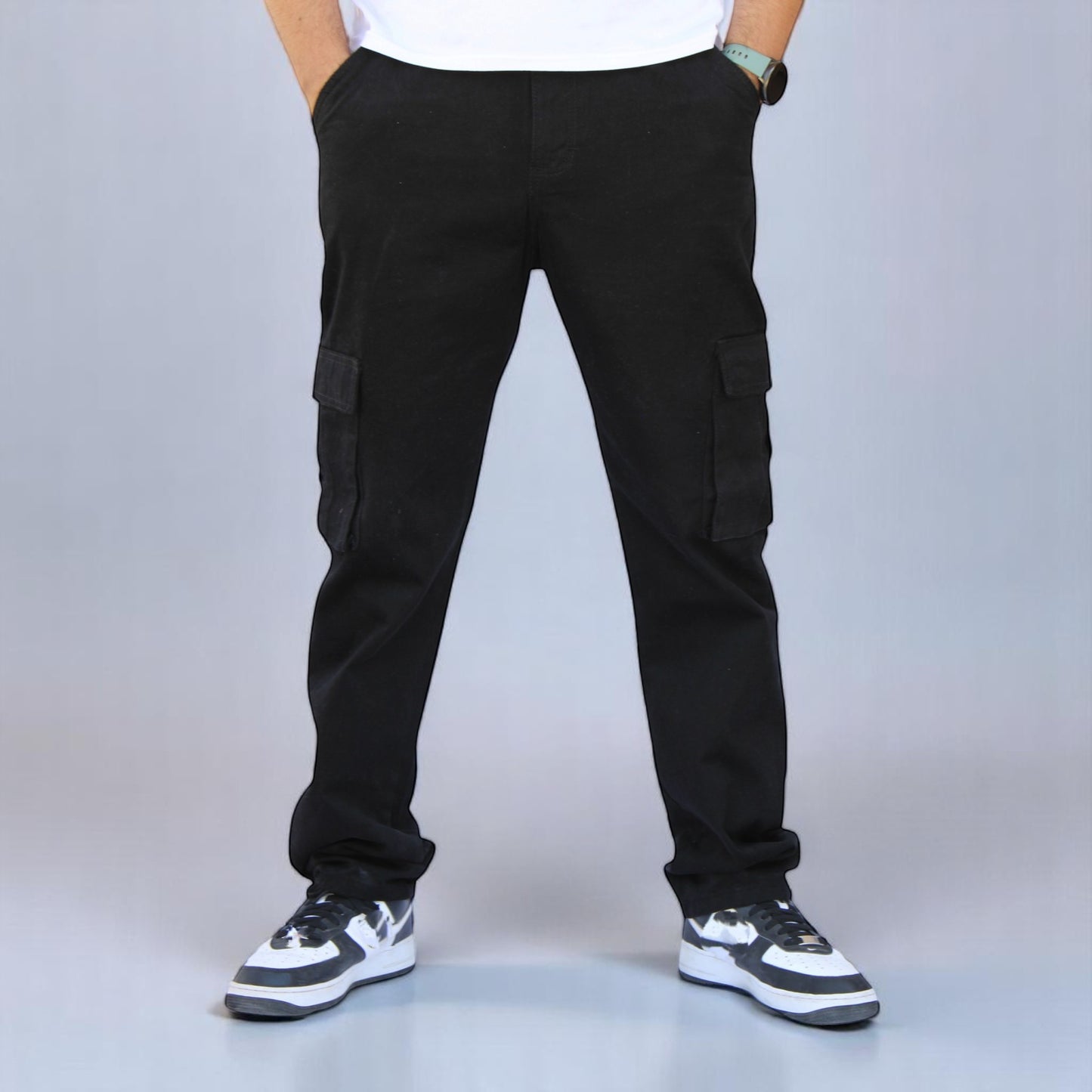 Pantalón Cargo Recto De Gabardina Para Hombre John Silver