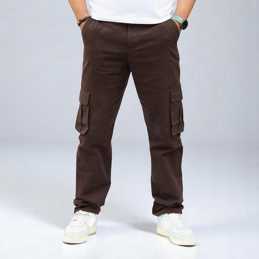 Pantalón Cargo Recto De Gabardina Para Hombre John Silver