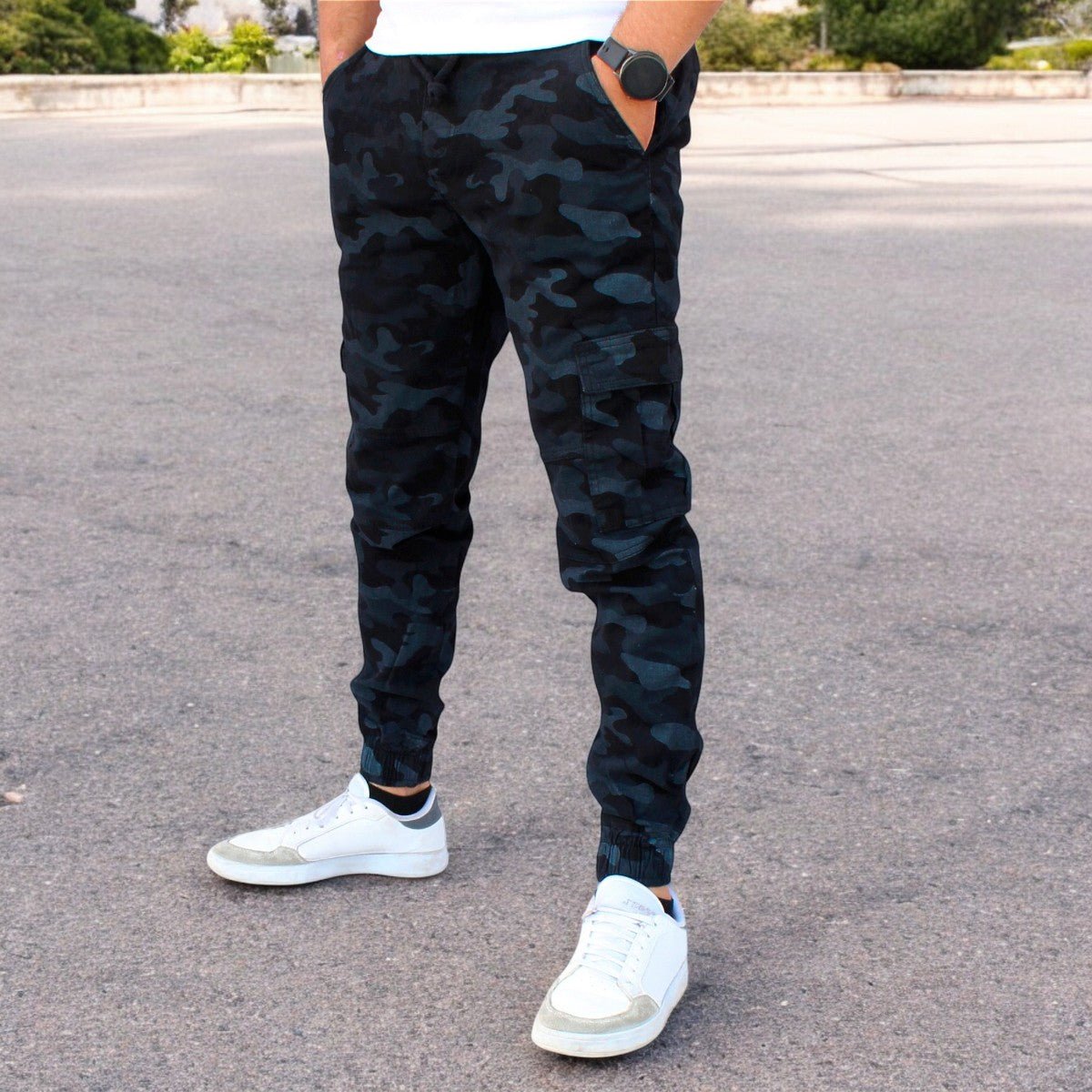 Pantalón Jogger Cargo Skinny De Gabardina Stretch John Silver